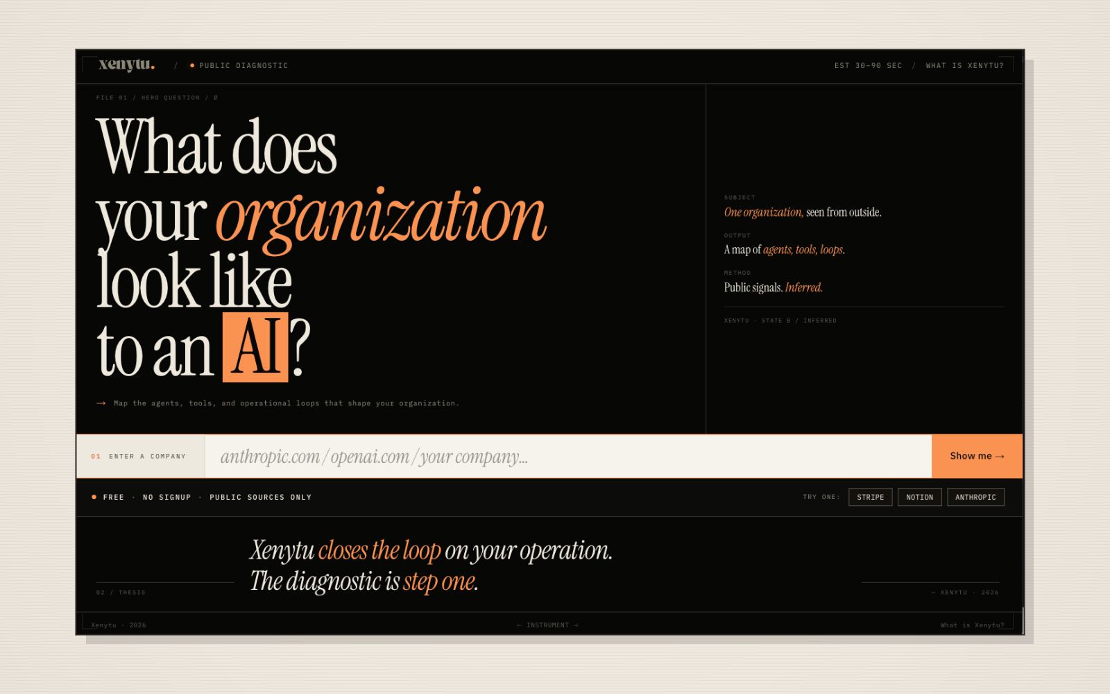 Xenytu diagnostic: What does your organization look like to an AI?